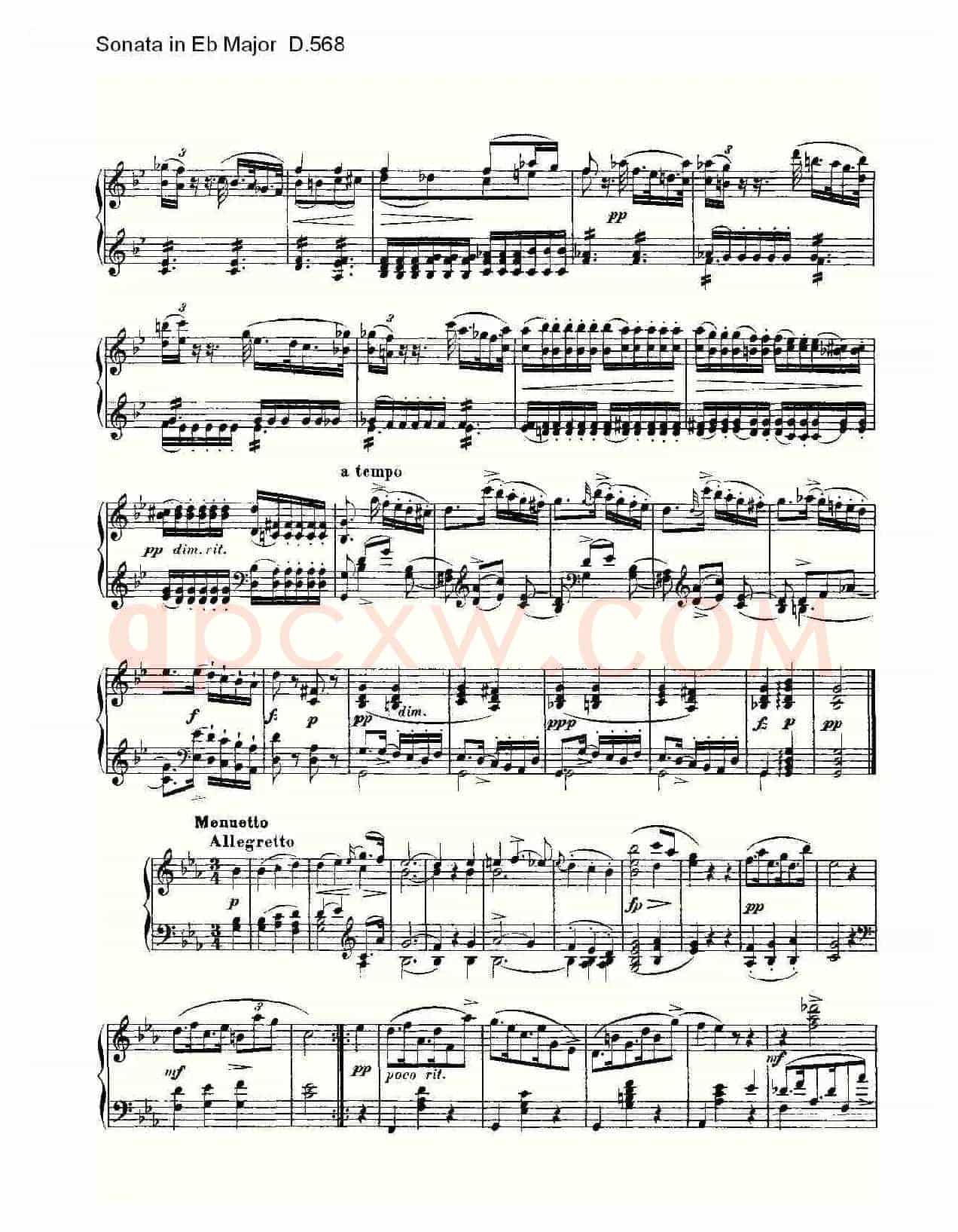 Sonata in Eb Major D.568（Eb大调奏鸣曲 D.568）