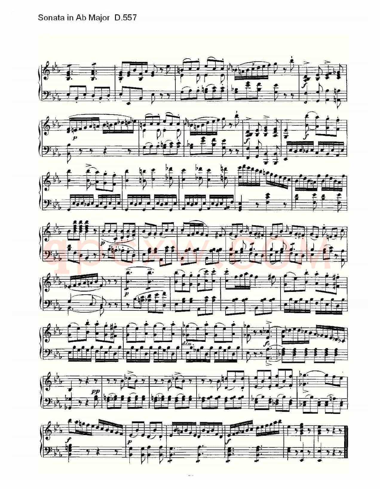 Sonata in Ab Major D.557（Ab大调奏鸣曲 D.557）
