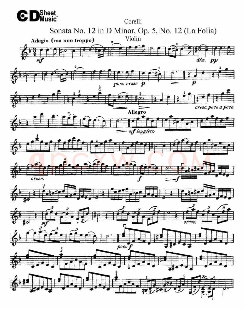 Sonata No.12 in D Minor Op.5 No.12