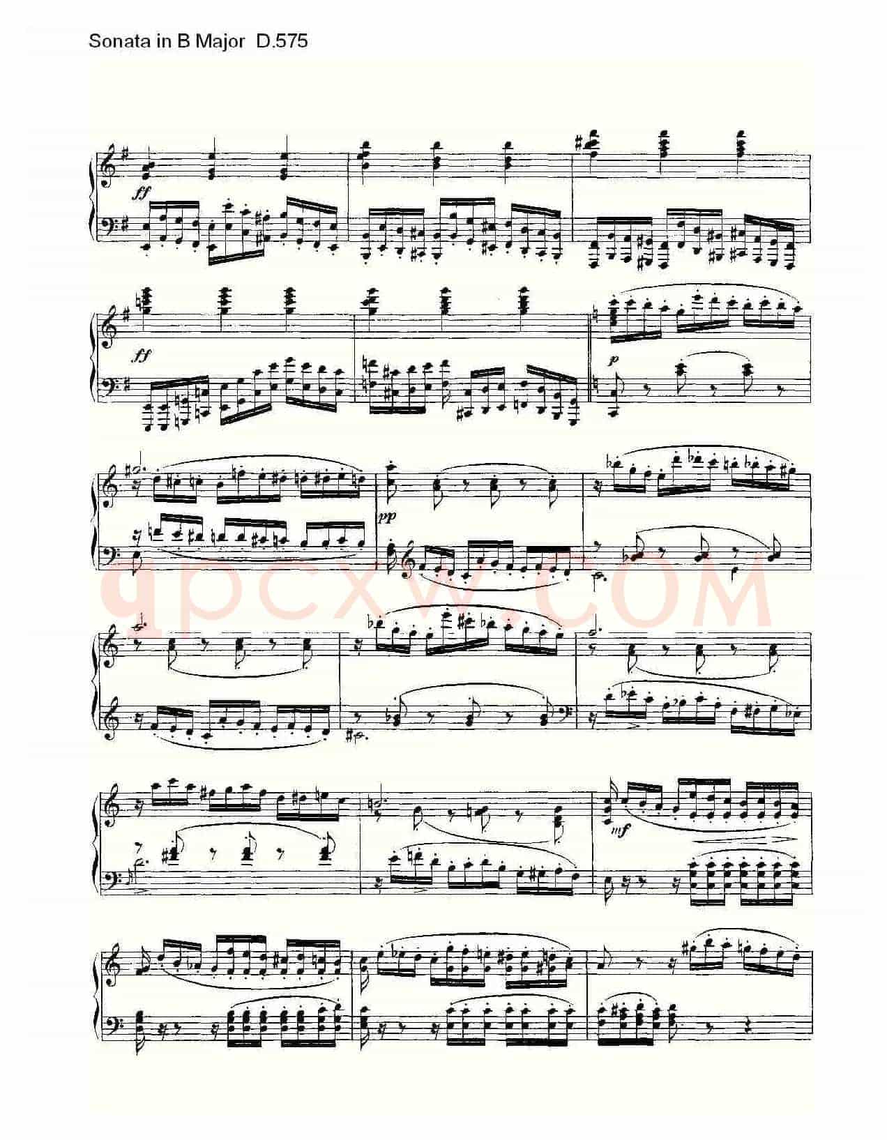 Sonata in B Major D.575（B大调奏鸣曲 D.575）