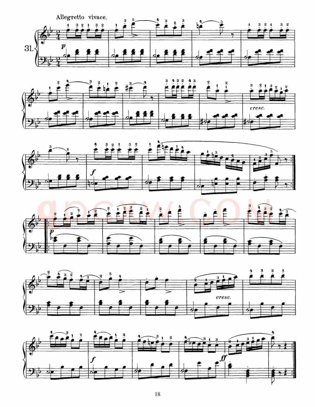 One Hundred and Ten Easy and Progressive Exercises Op.453(车尔尼110首简易练习曲 31——40)