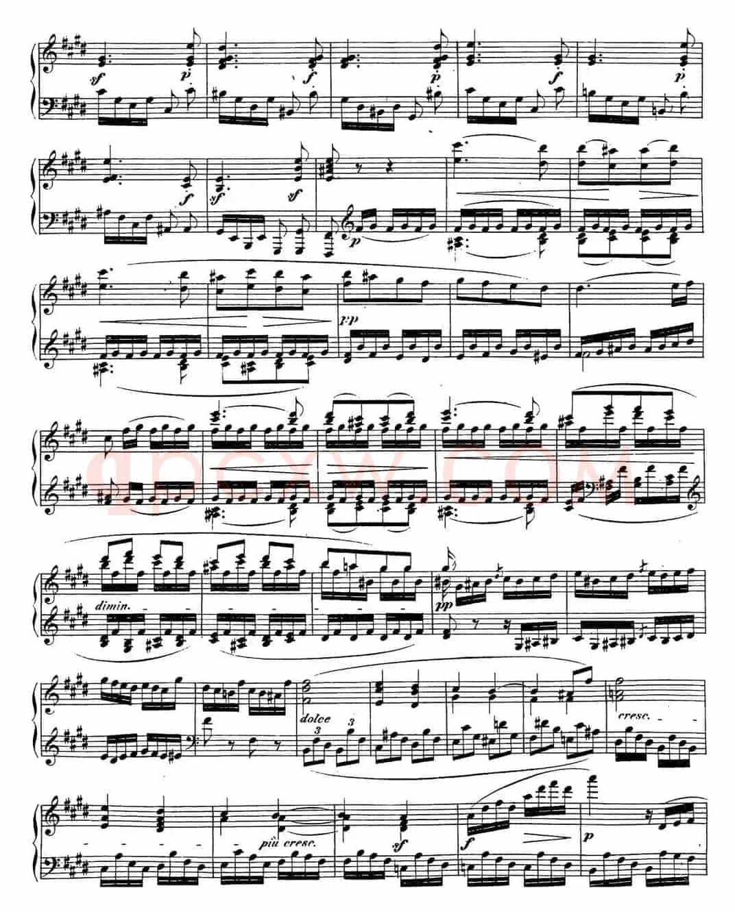 贝多芬钢琴奏鸣曲27 e小调 Op.90 E minor