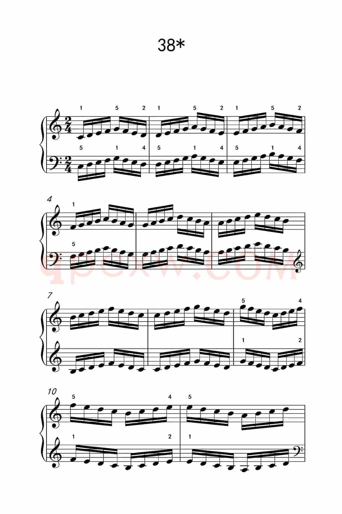 八.提高速度.增强手指灵活性的练习38（儿童钢琴手指练习 1）