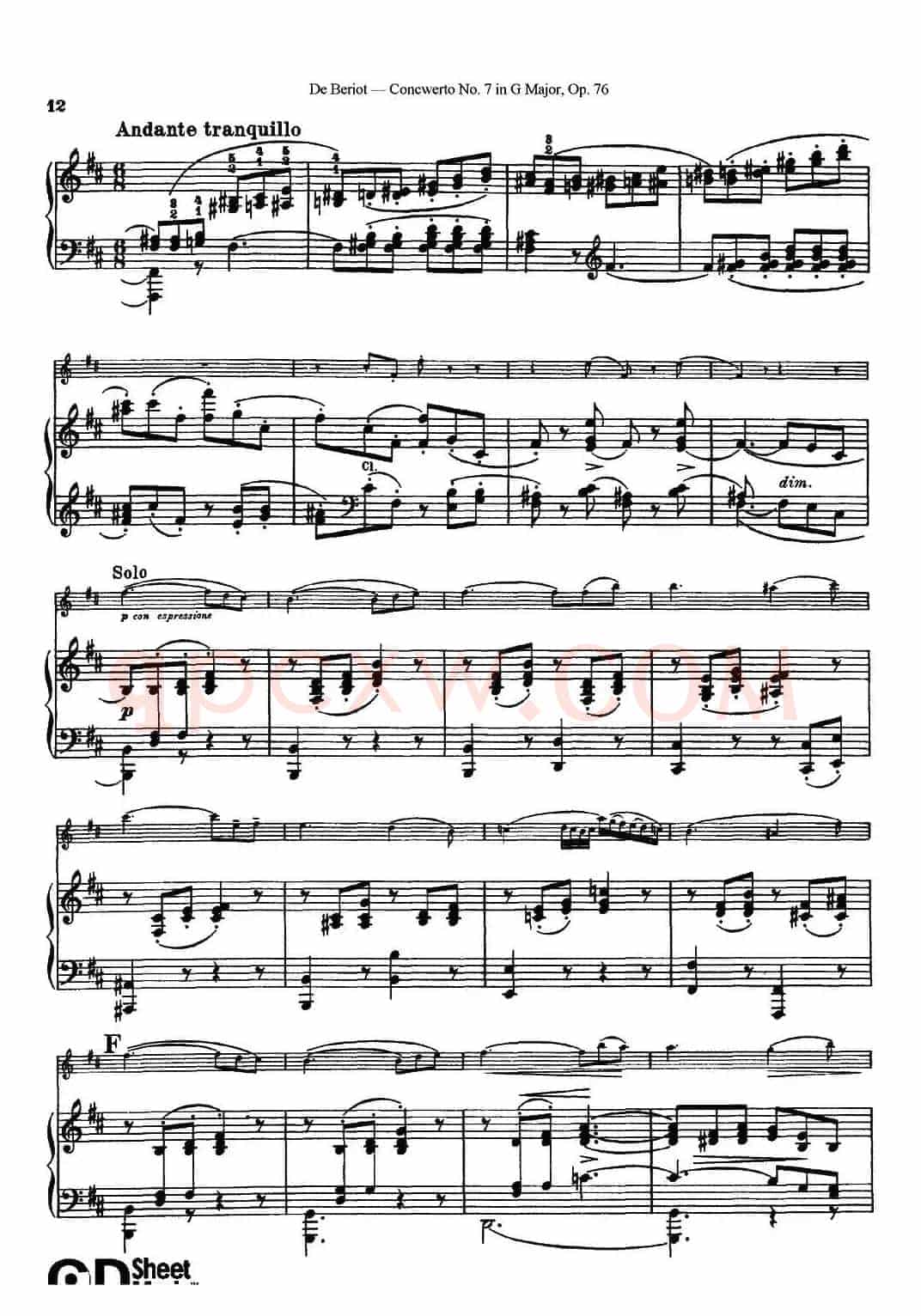 G大调第七协奏曲（Concerto No.7 in G Major）Op.76（小提琴+钢琴伴奏）