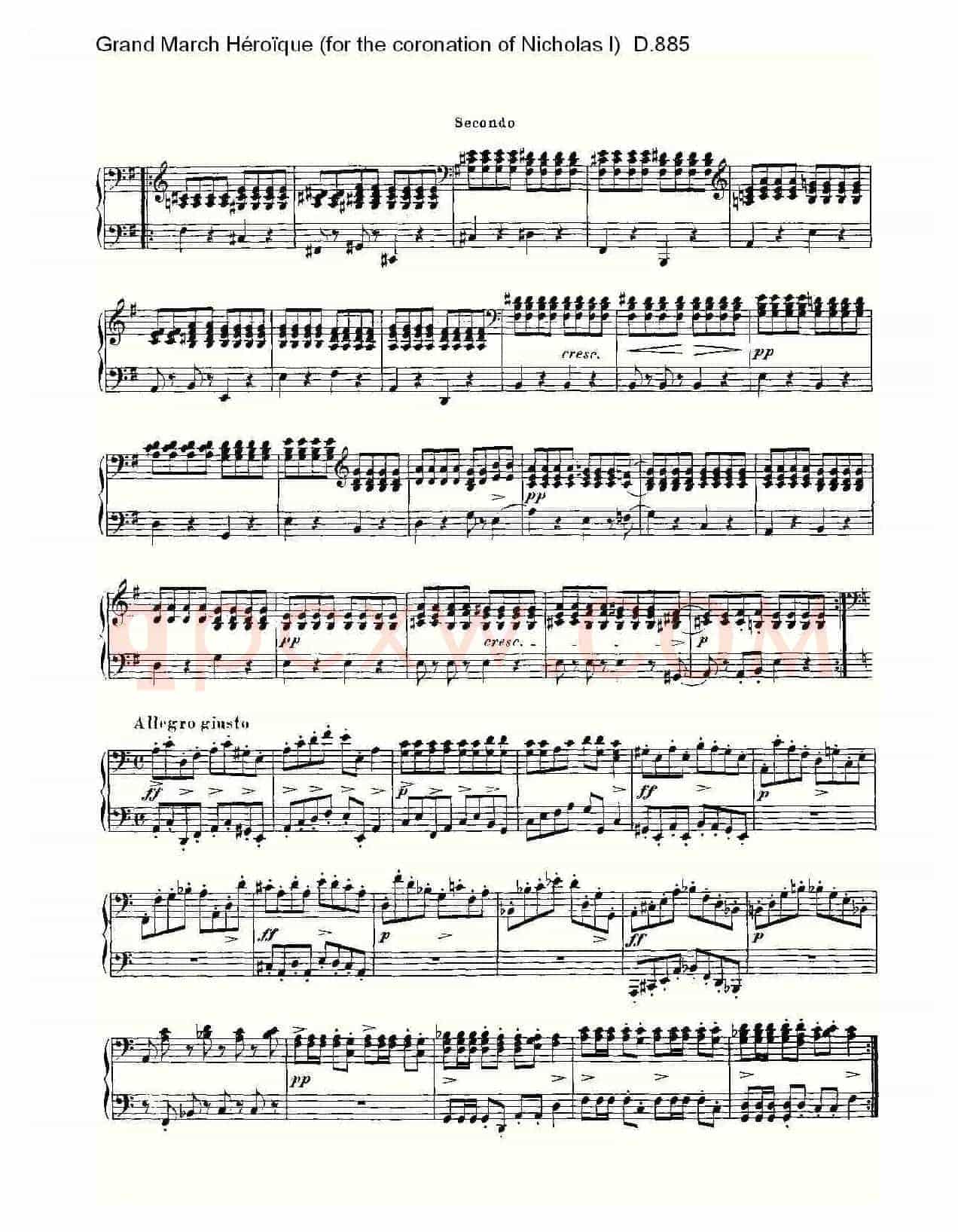 豪华进行曲（为尼古拉斯一世加冕礼而作)D.88）