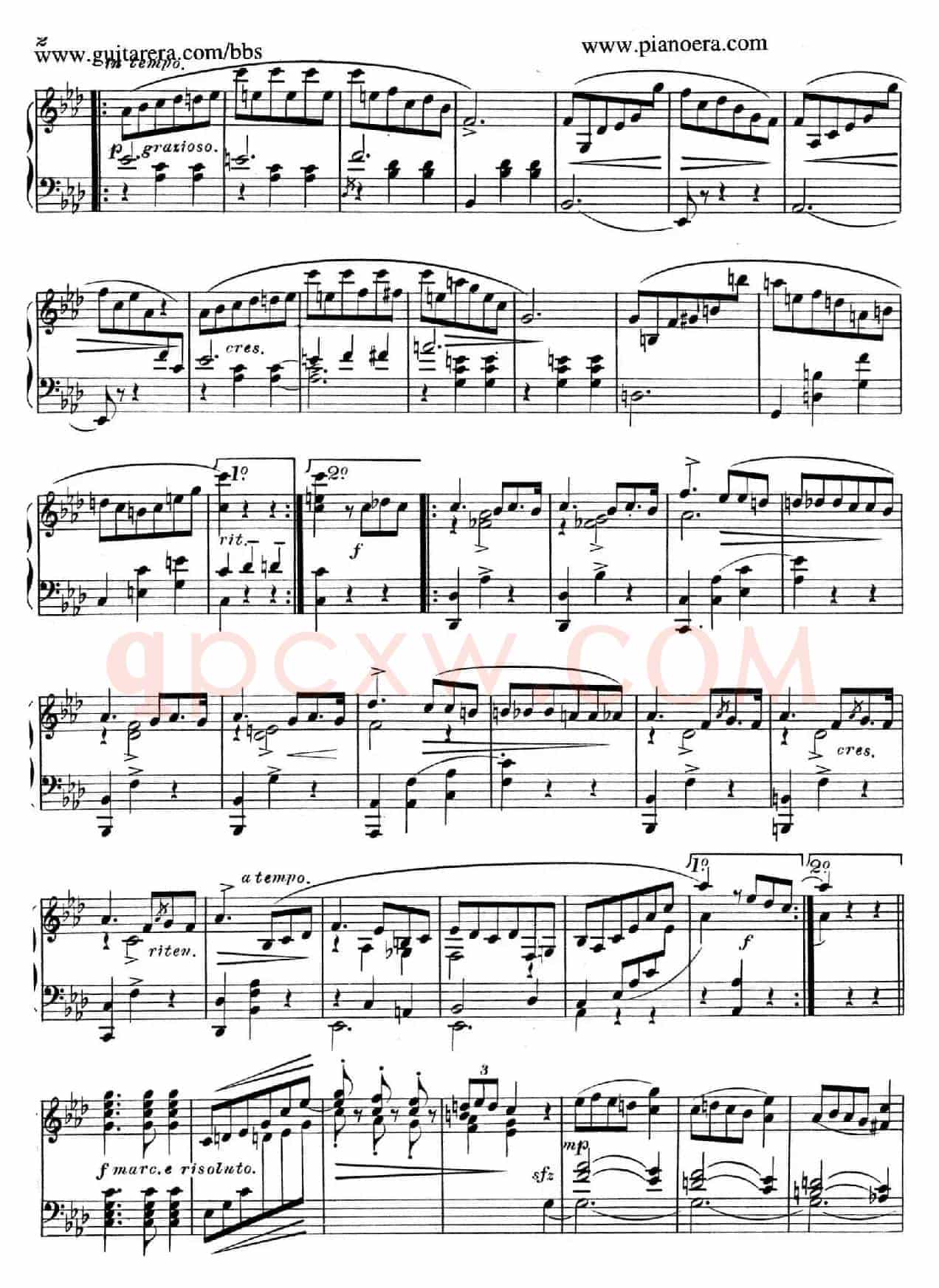 Valse Brillante in A Flat Major(降A大调华丽圆舞曲)