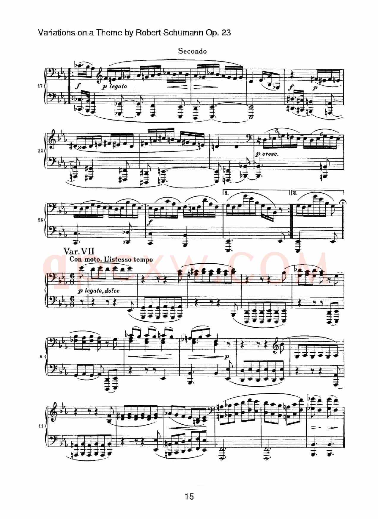 Variations on a Theme by Robert Schumann Op.23(舒曼主题变奏曲)(四手联弹)