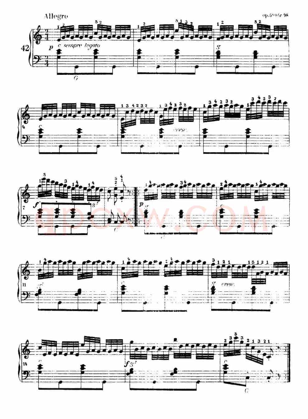 《车尔尼手风琴练习曲集》第Ⅰ册（第37—44首）