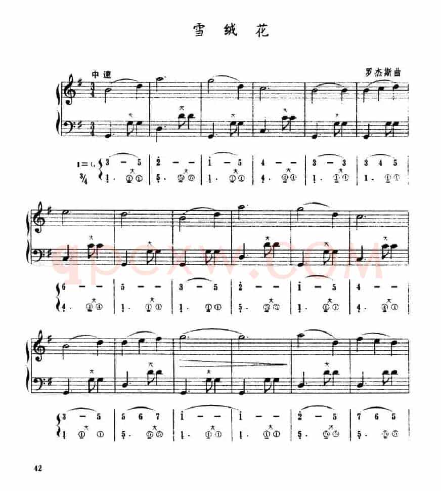 雪绒花（五线谱+简谱）