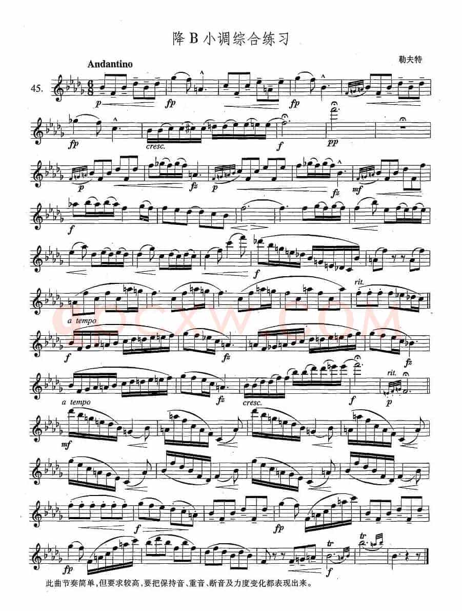 萨克斯练习曲合集（4—45）降B小调综合练习