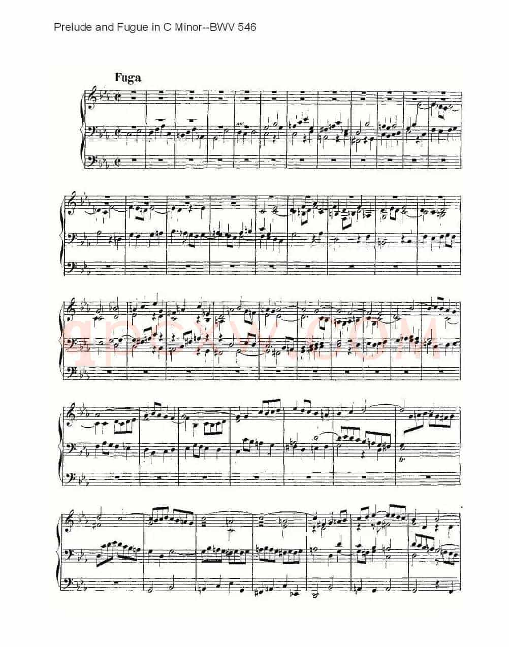 Prelude and Fugue in C Minor--BWV 546 (管风琴谱)