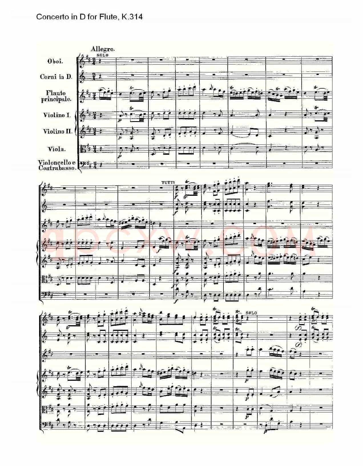 Concerto in D for Flute, K.314（D调长笛协奏曲, K.314）