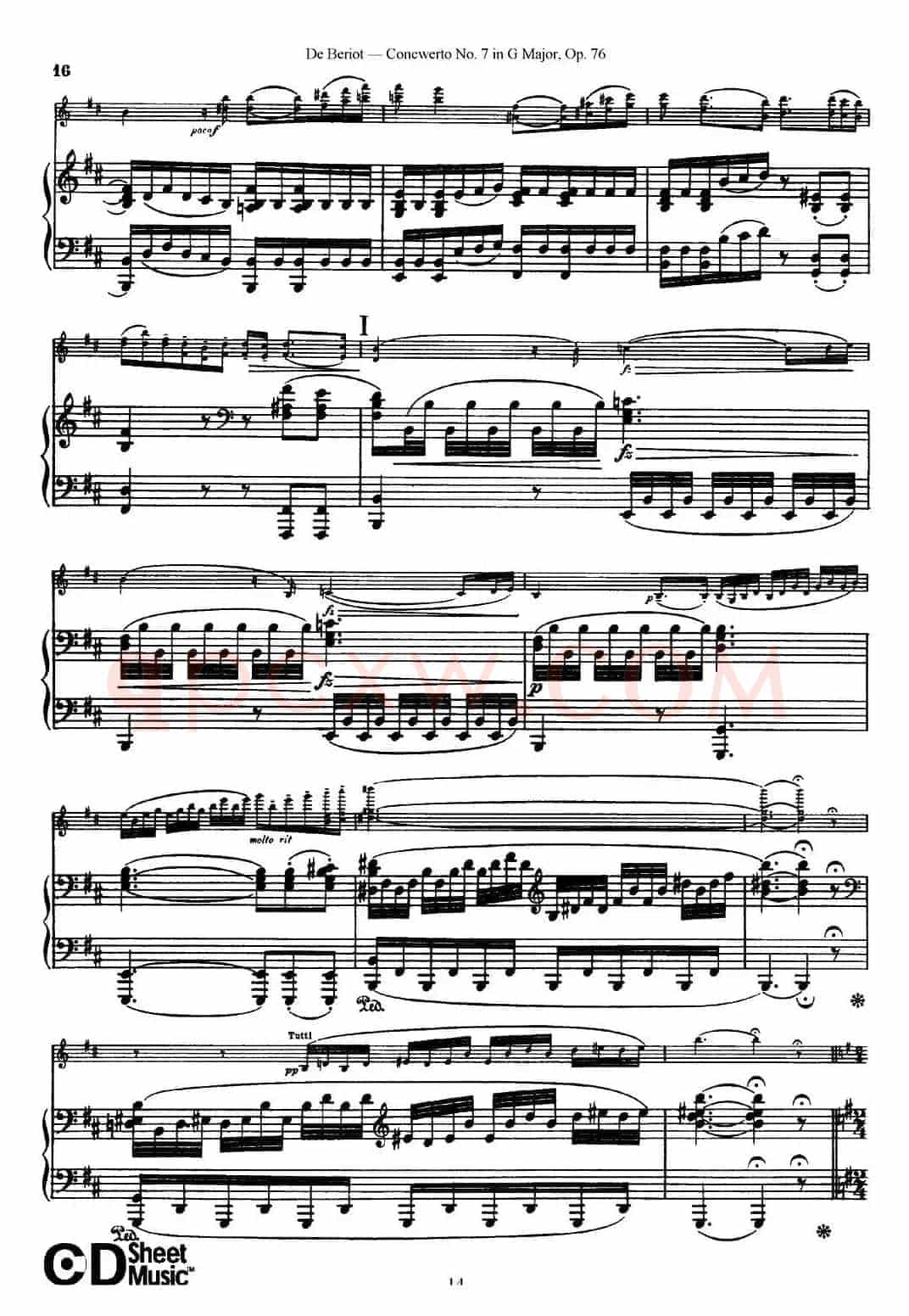 G大调第七协奏曲（Concerto No.7 in G Major）Op.76（小提琴+钢琴伴奏）