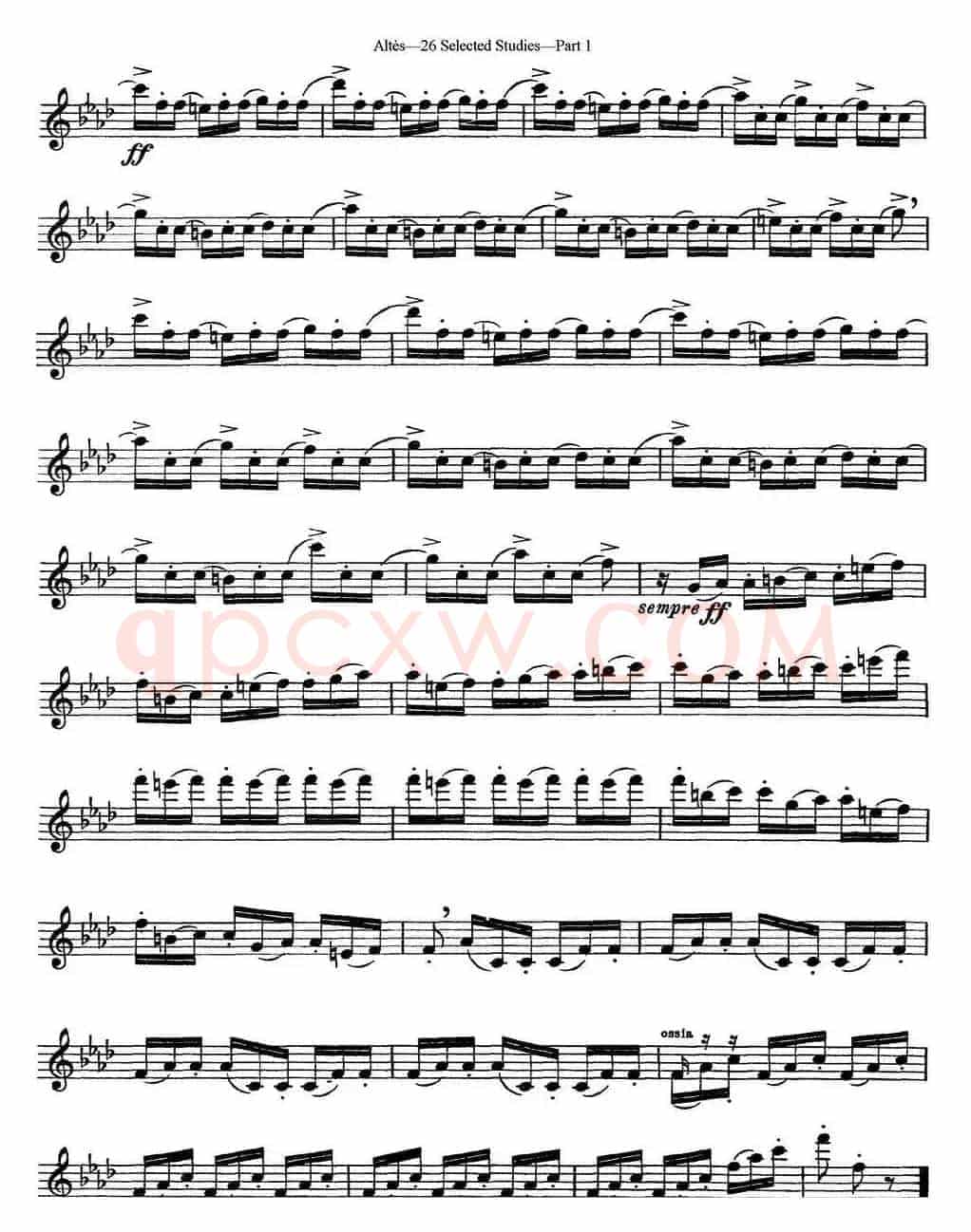 阿尔泰斯26首精选长笛练习曲（NO.7）