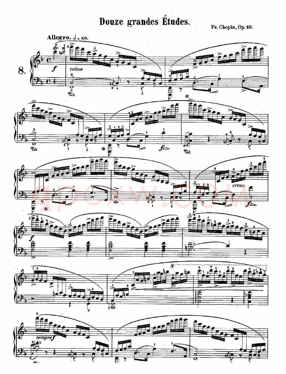 肖邦钢琴练习曲，Op.10之八