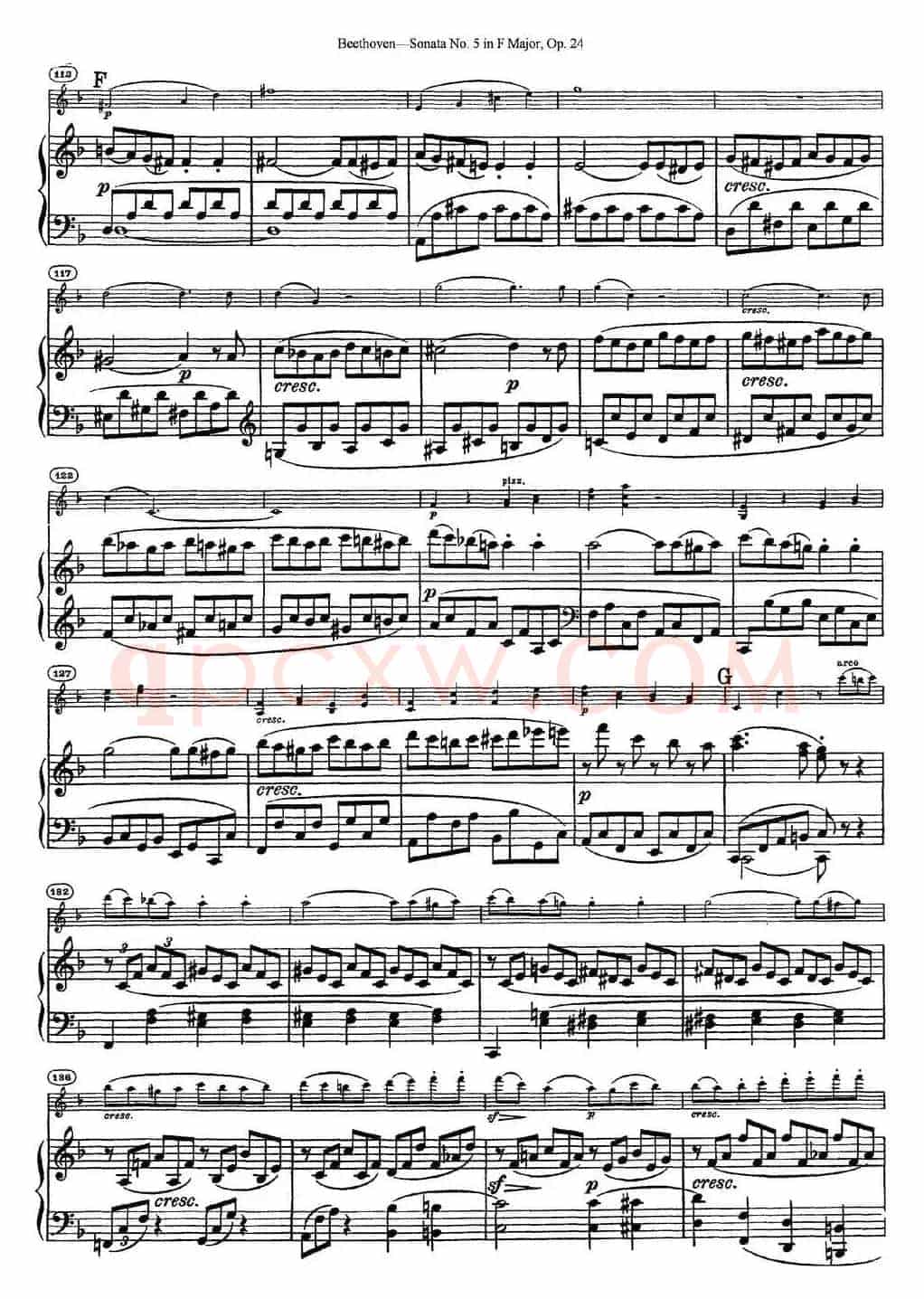 Violin Sonata No.5 in F Major Op.24（小提琴+钢琴伴奏）