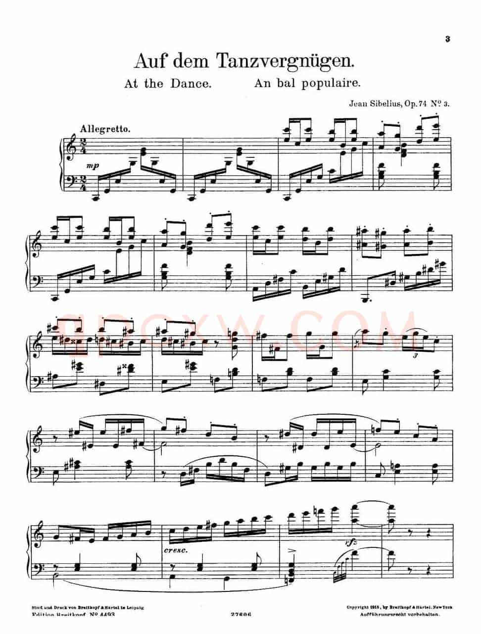 4 Lyric Pieces Op·74（4首抒情小品·3）