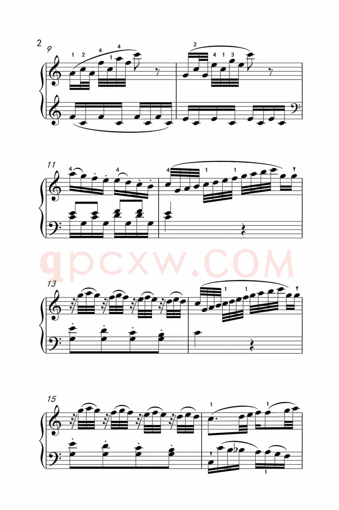 第八级1.C大调奏鸣曲 第一乐章 K.330（中央音乐学院 钢琴（业余）考级教程 7-9级）