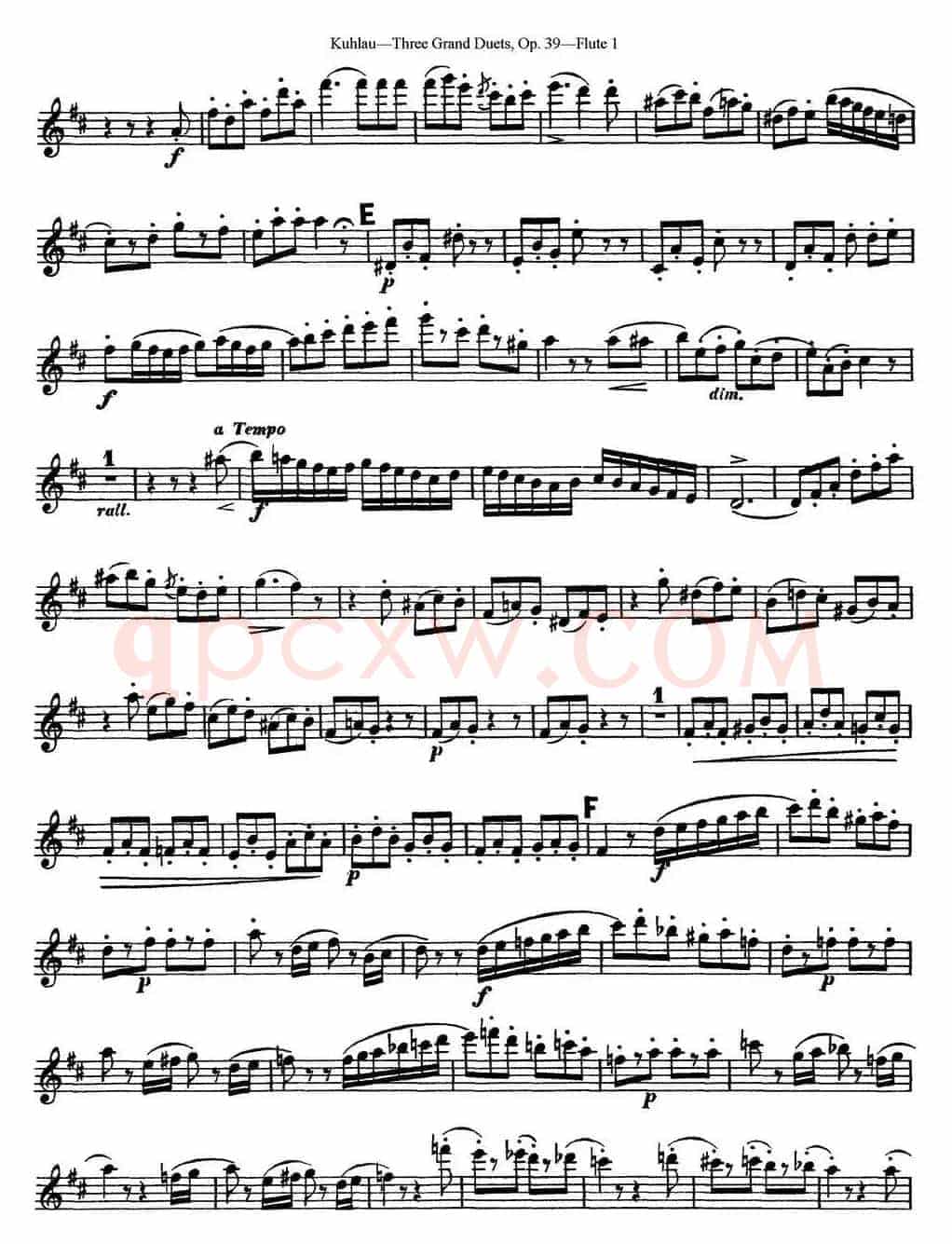 库劳长笛二重奏大练习曲Op.39——Flute 1（No.3）