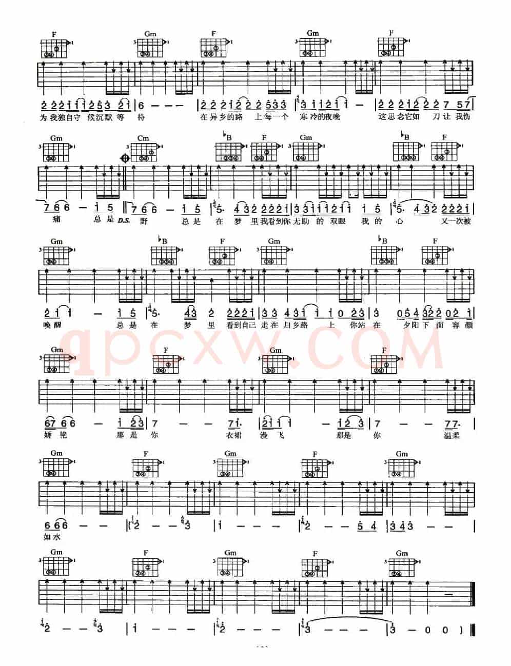 故乡（许巍词曲、4个版本）
