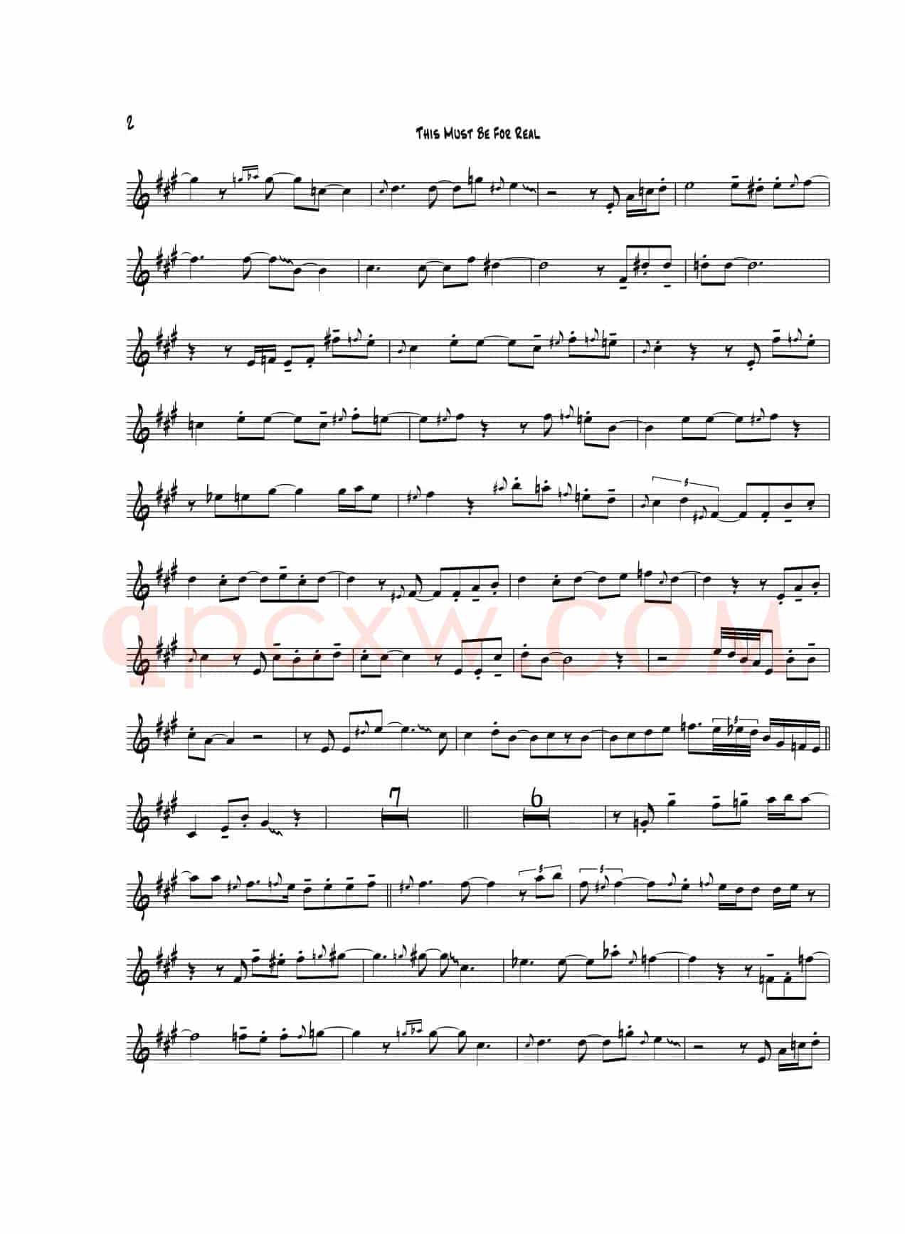 This Must Be Ror Real（中音萨克斯）