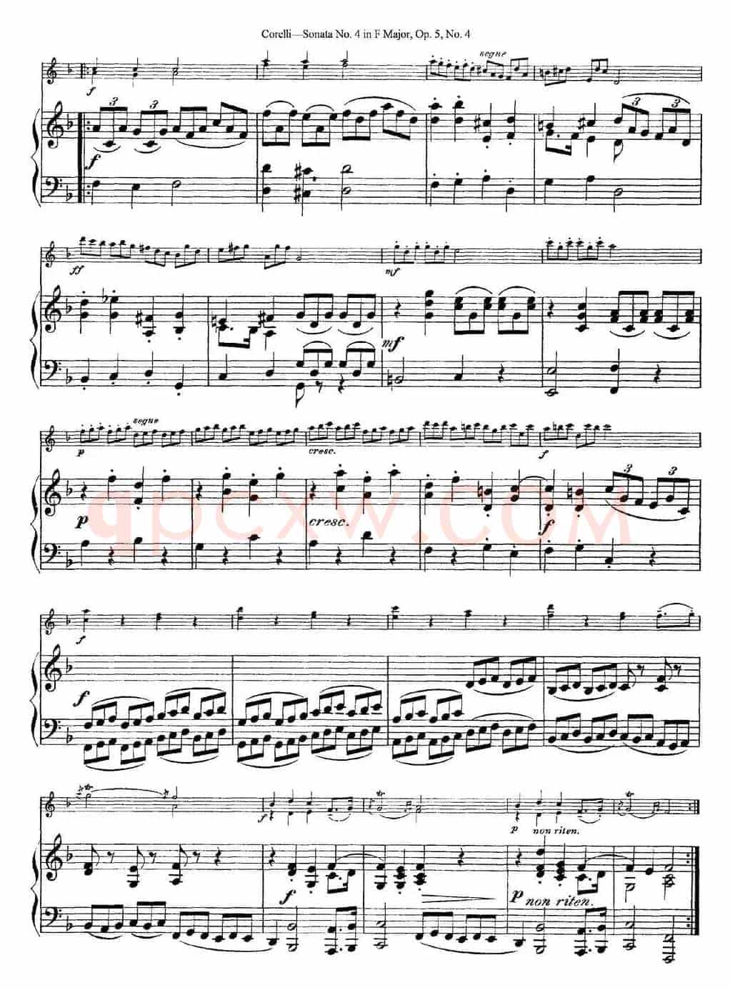 Sonata No.4 in F MajorOp.5 No.4（小提琴+钢琴伴奏）