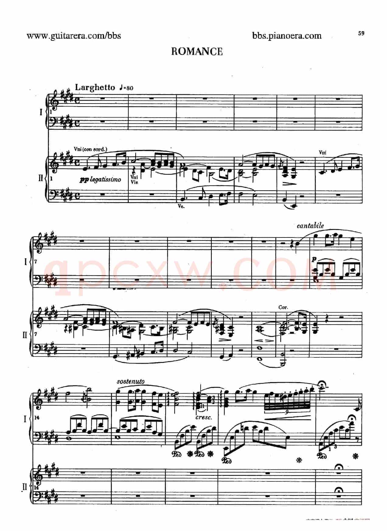 e小调第一钢琴协奏曲 Op.11（双钢琴版·第二乐章）