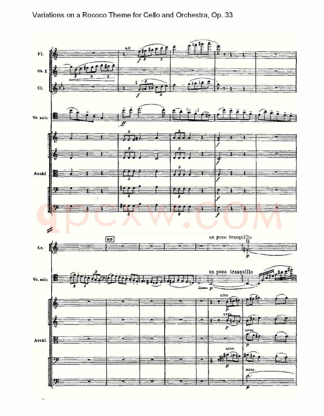 大提琴与管弦乐洛可可主题a小调变奏曲, Op.33(二)