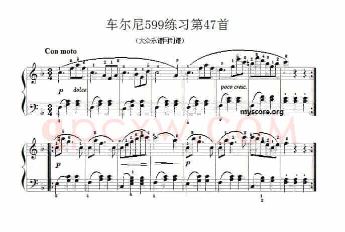 车尔尼599第47首曲谱及练习指导