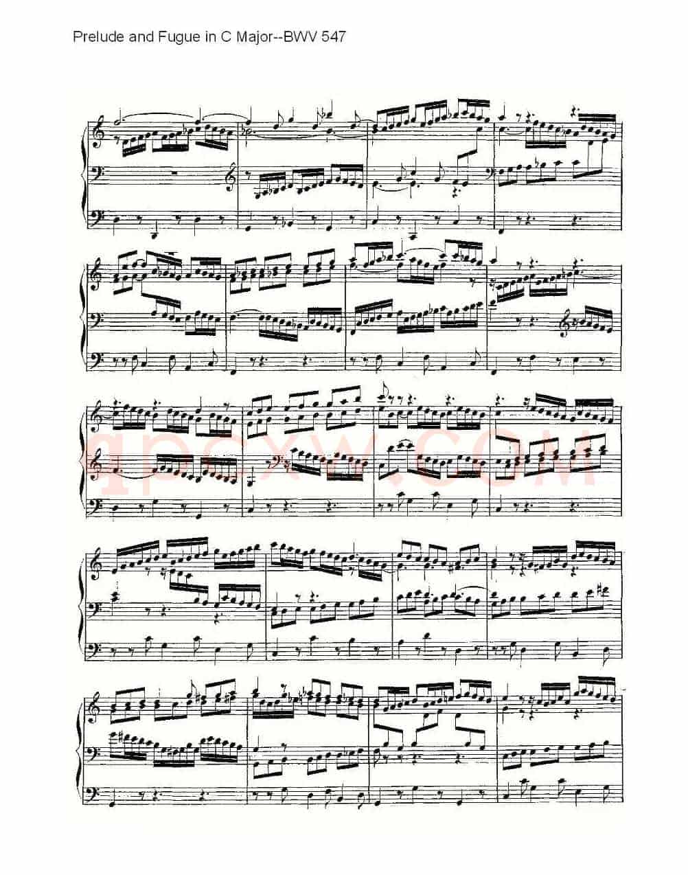 Prelude and Fugue in C Major--BWV 547 (管风琴谱)