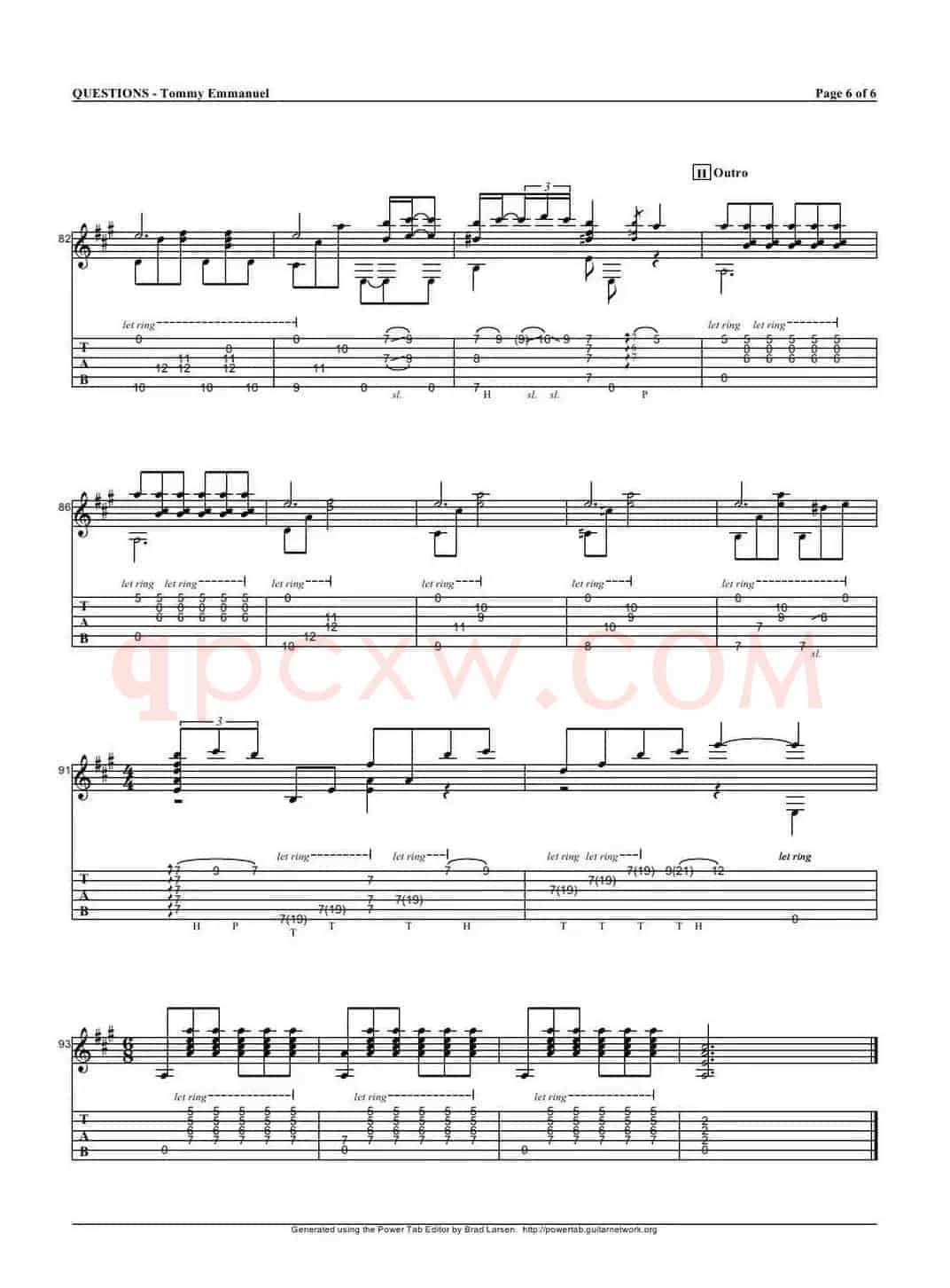 tommy emmanuel： questions（指弹吉它）