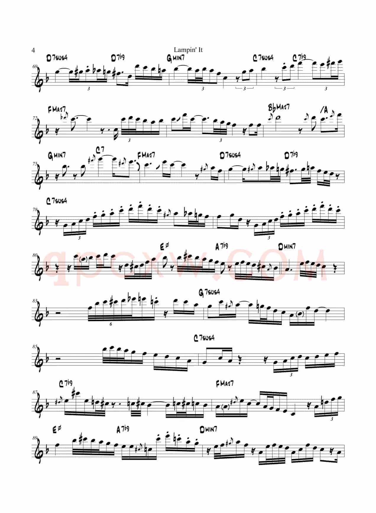 Lampin'It（次中音萨克斯）