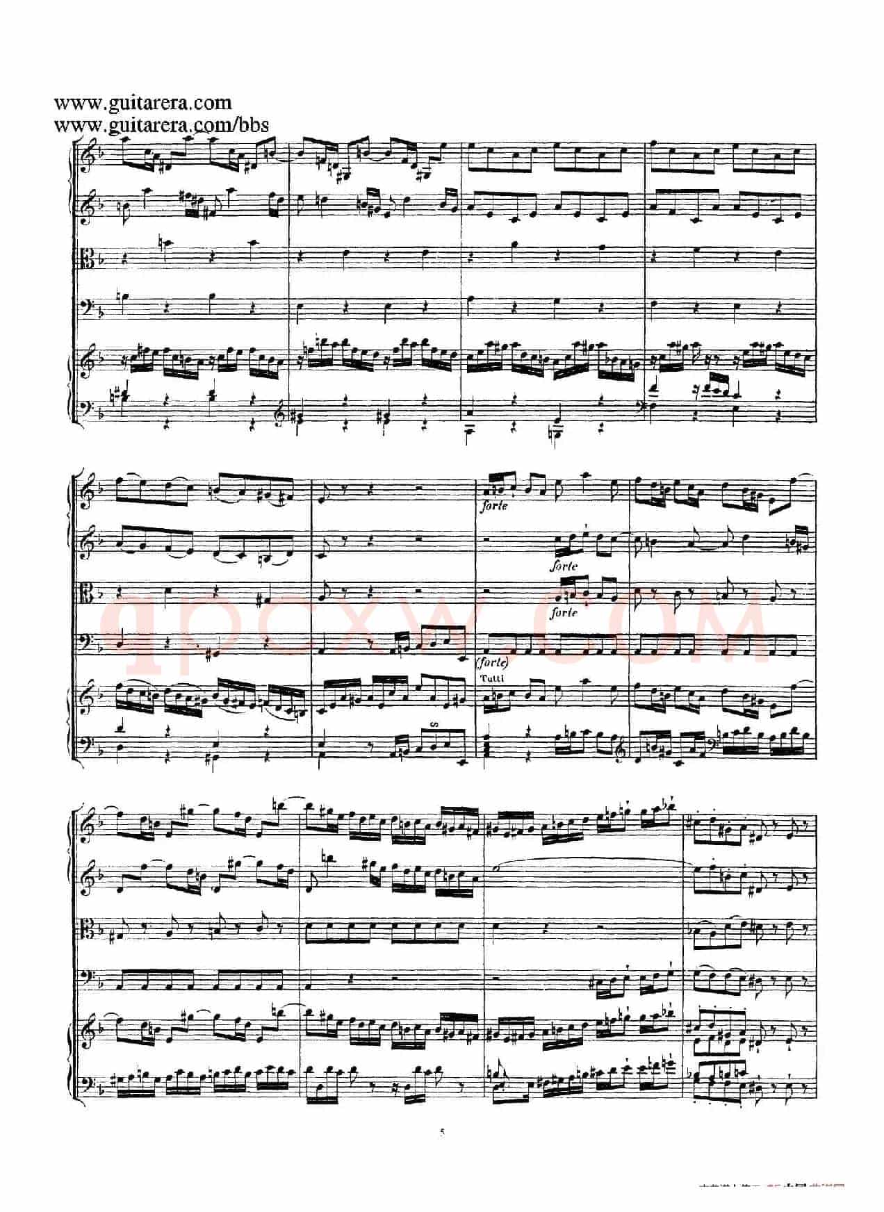 d小调第一号古钢琴协奏曲 BWV 1052(总谱)