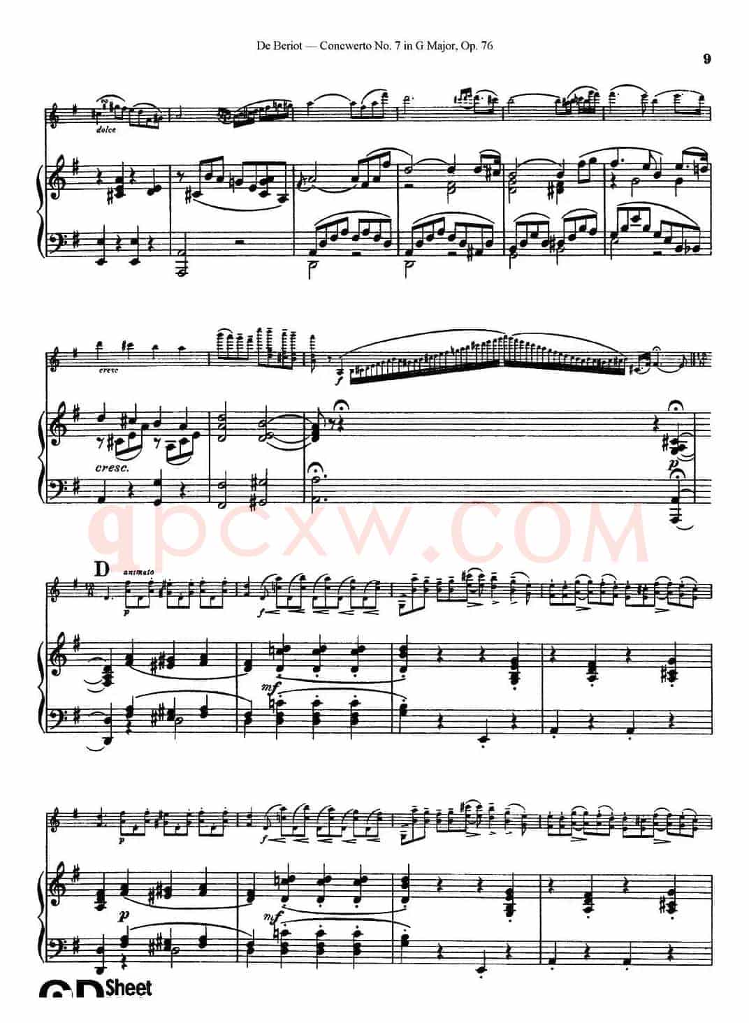 G大调第七协奏曲（Concerto No.7 in G Major）Op.76（小提琴+钢琴伴奏）