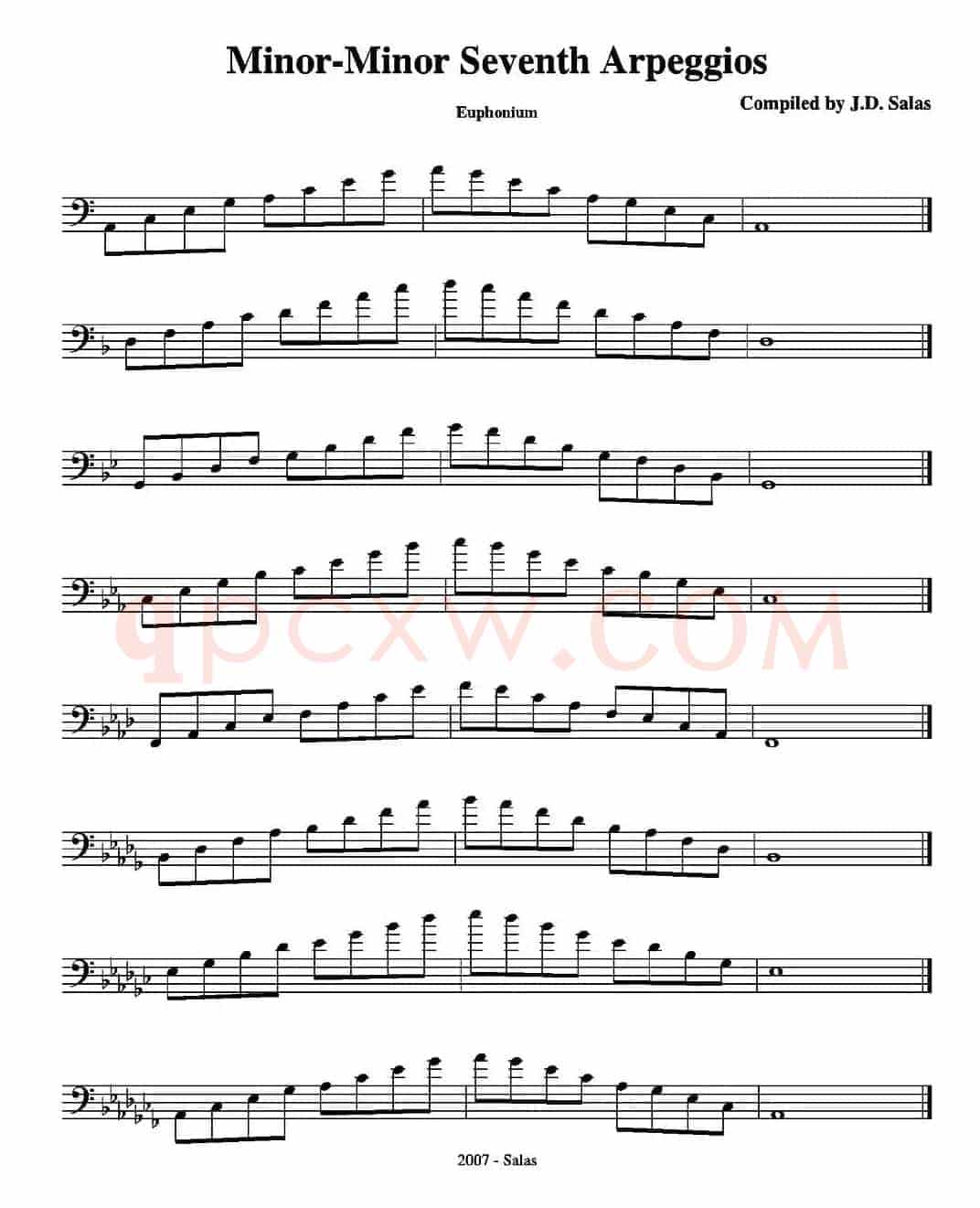 Minor-Minor 7th Arpeggios - Euphonium（上低音号练习教材选曲）
