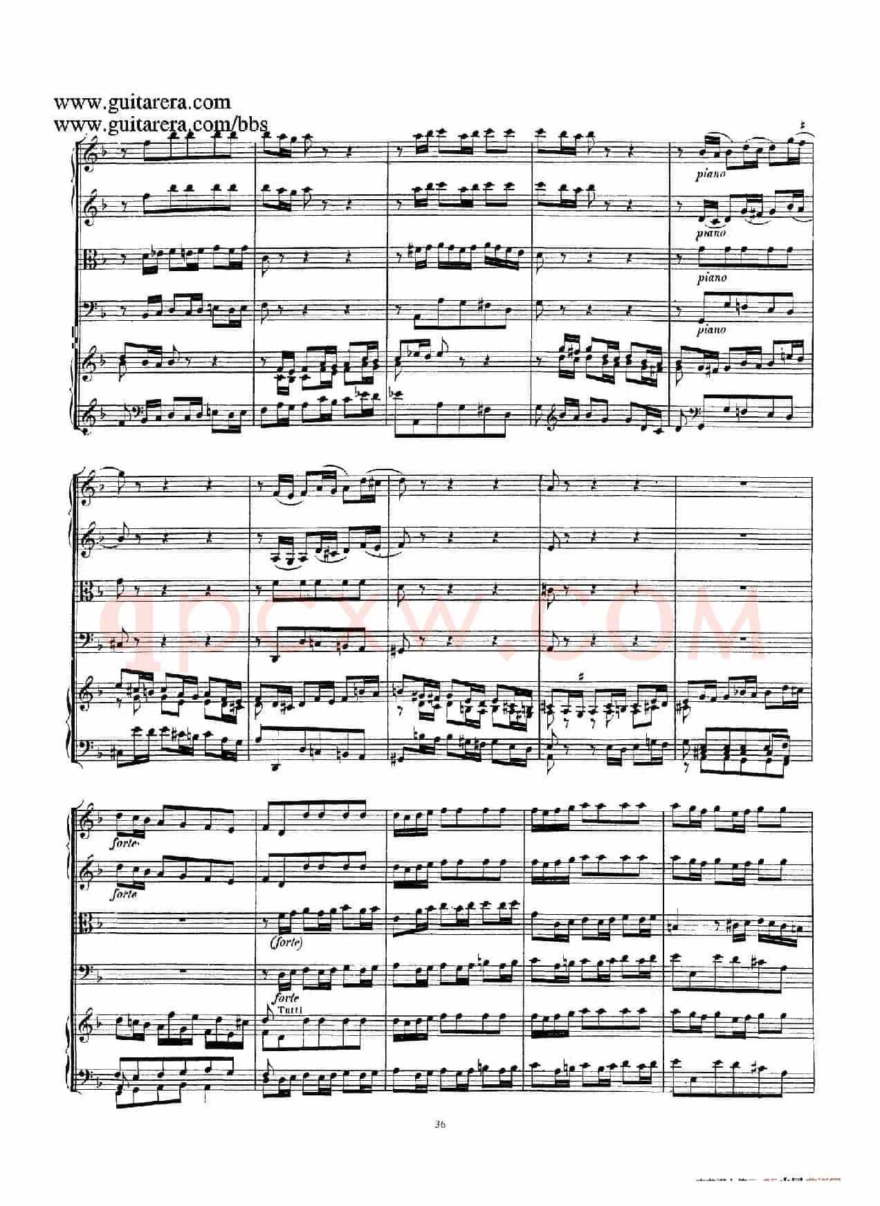 d小调第一号古钢琴协奏曲 BWV 1052(总谱)