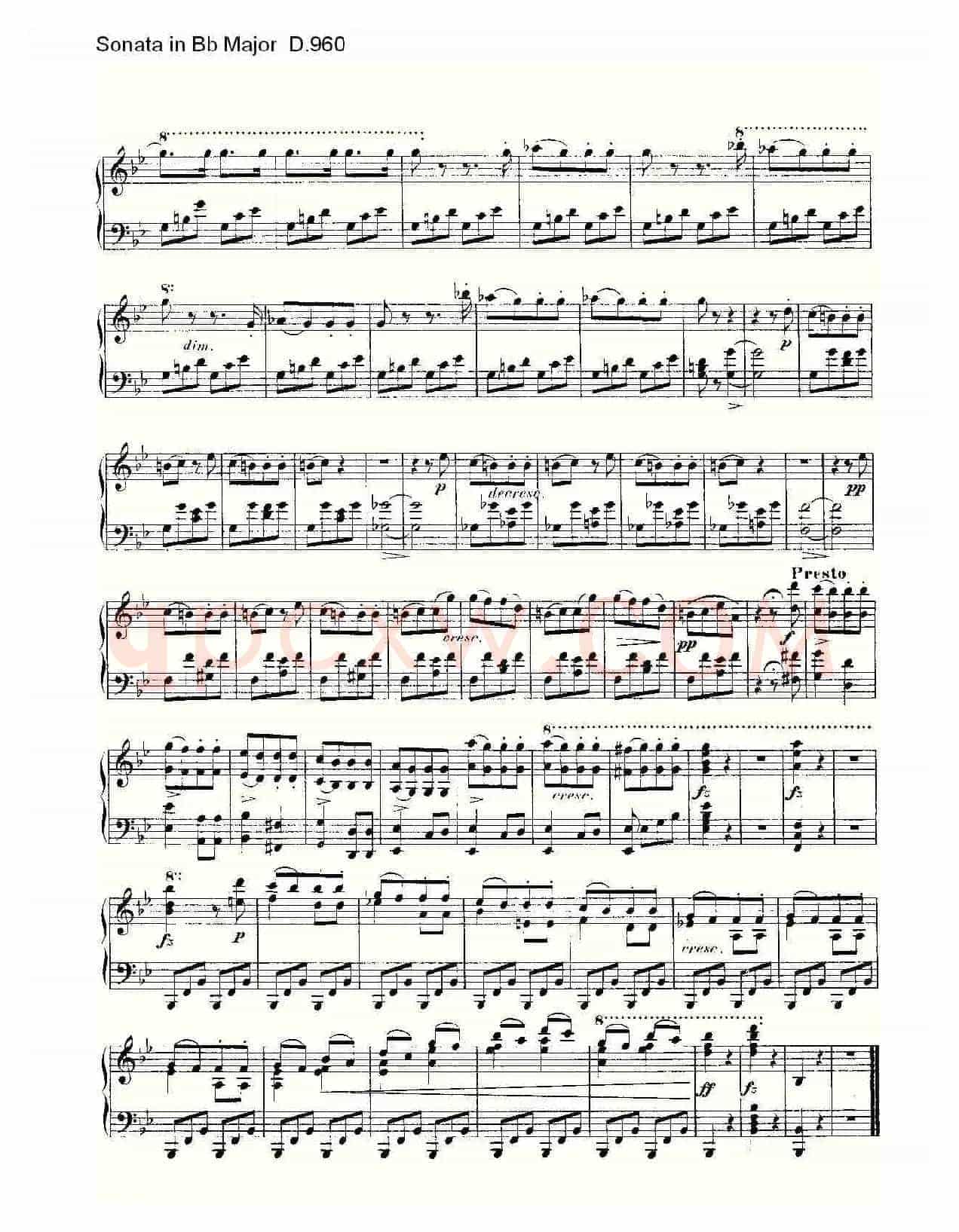 Sonata in Bb Major D.960(Bb大调奏鸣曲 D.960)