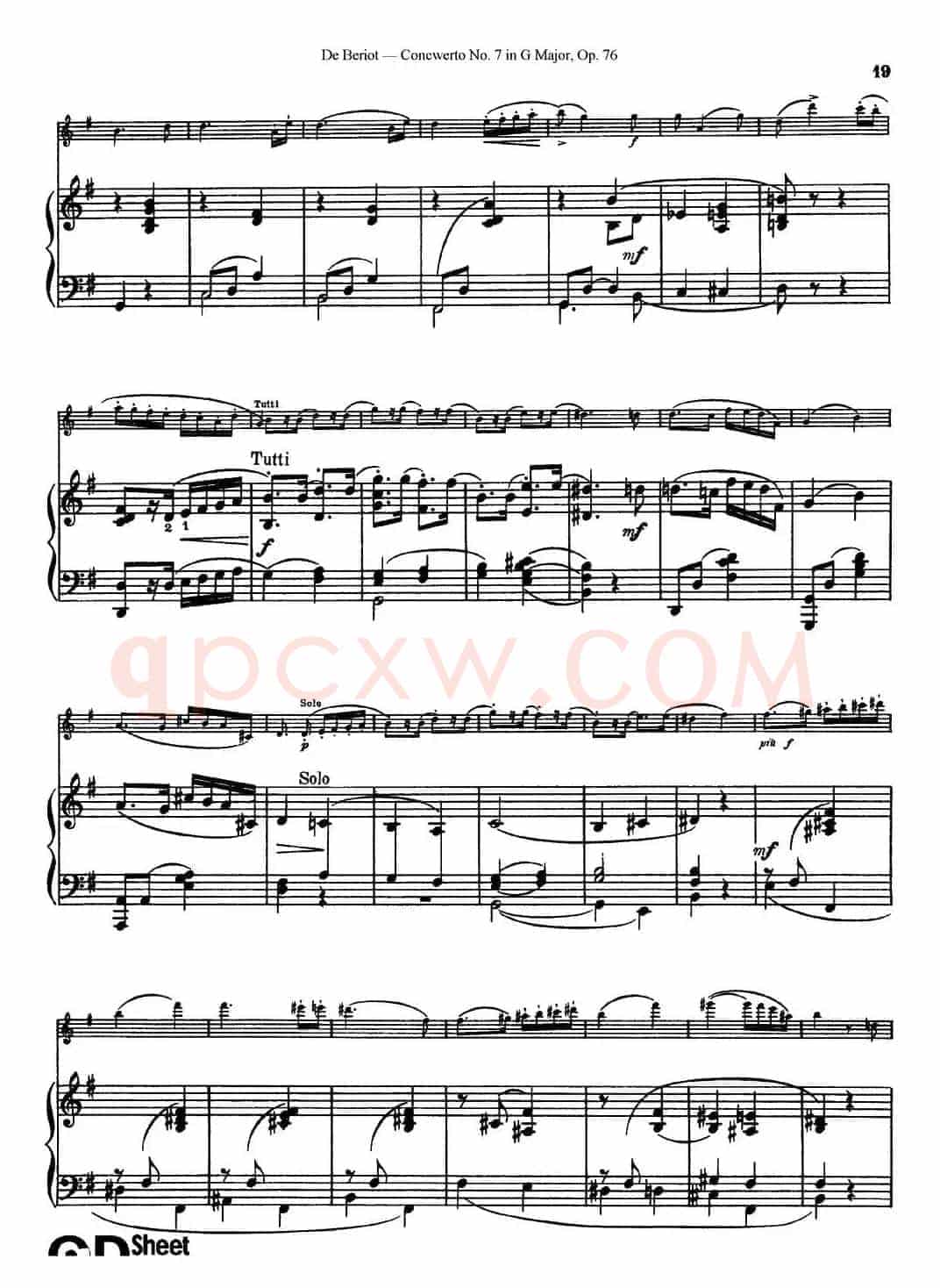 G大调第七协奏曲（Concerto No.7 in G Major）Op.76（小提琴+钢琴伴奏）