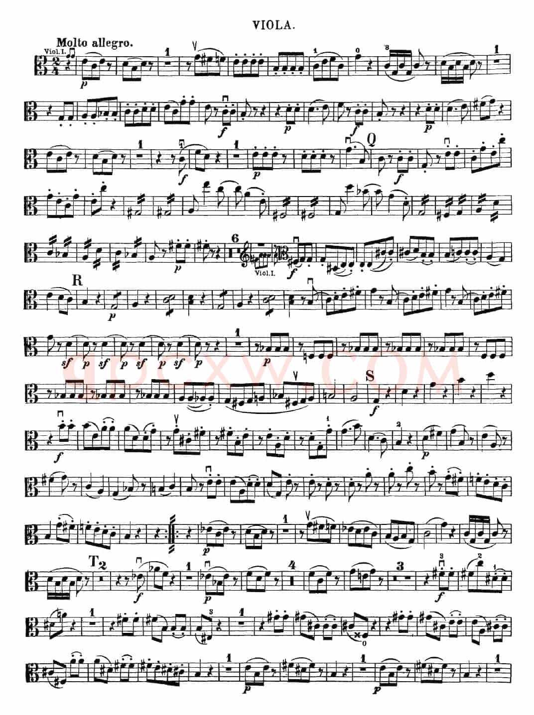 Mozart《Quartet No.19 in C Major,K.465》（Viola分谱）