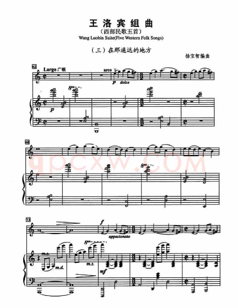 在那遥远的地方（小提琴+钢琴伴奏）