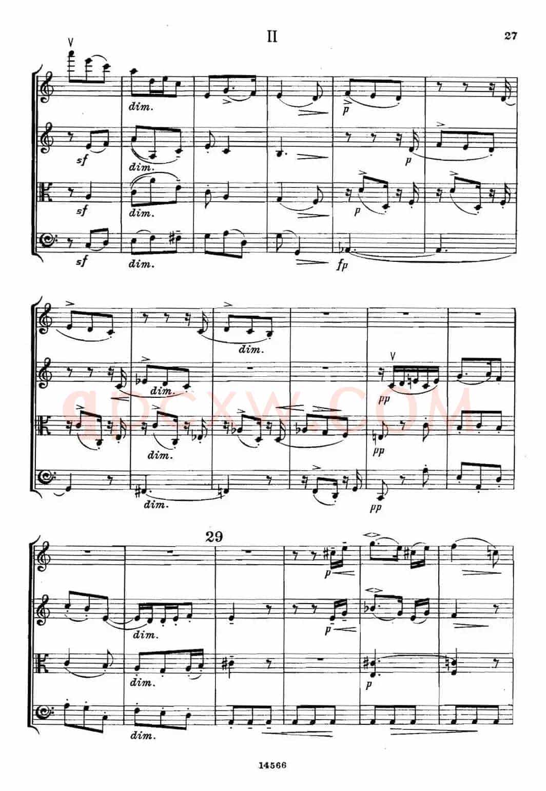 QUARTET Op.83(第二部分)(弦乐四重奏)
