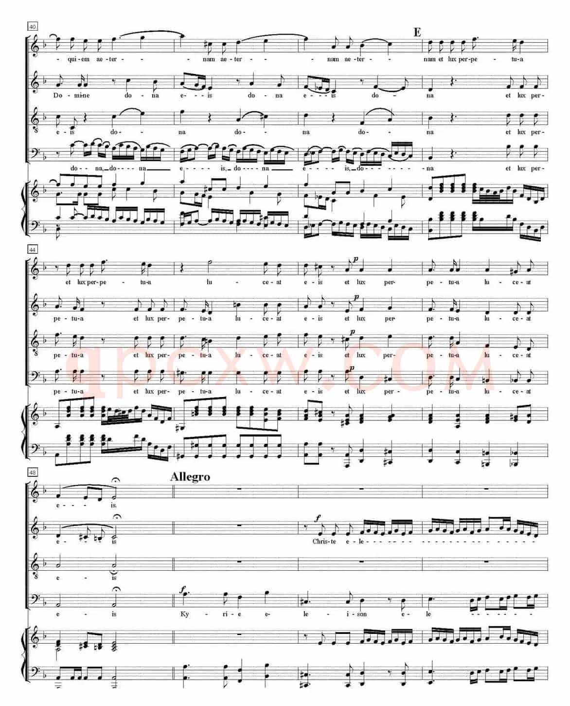N°1 Requiem（KV 626）（萨克斯四重奏+钢琴伴奏）