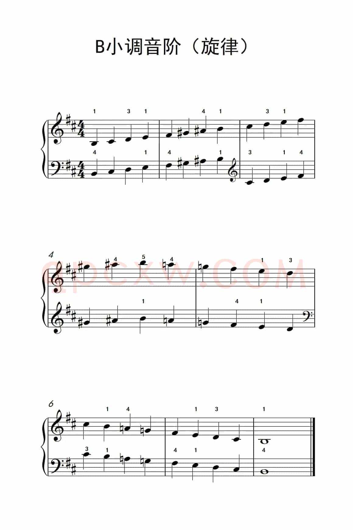B小调音阶（旋律）（儿童钢琴练习曲）