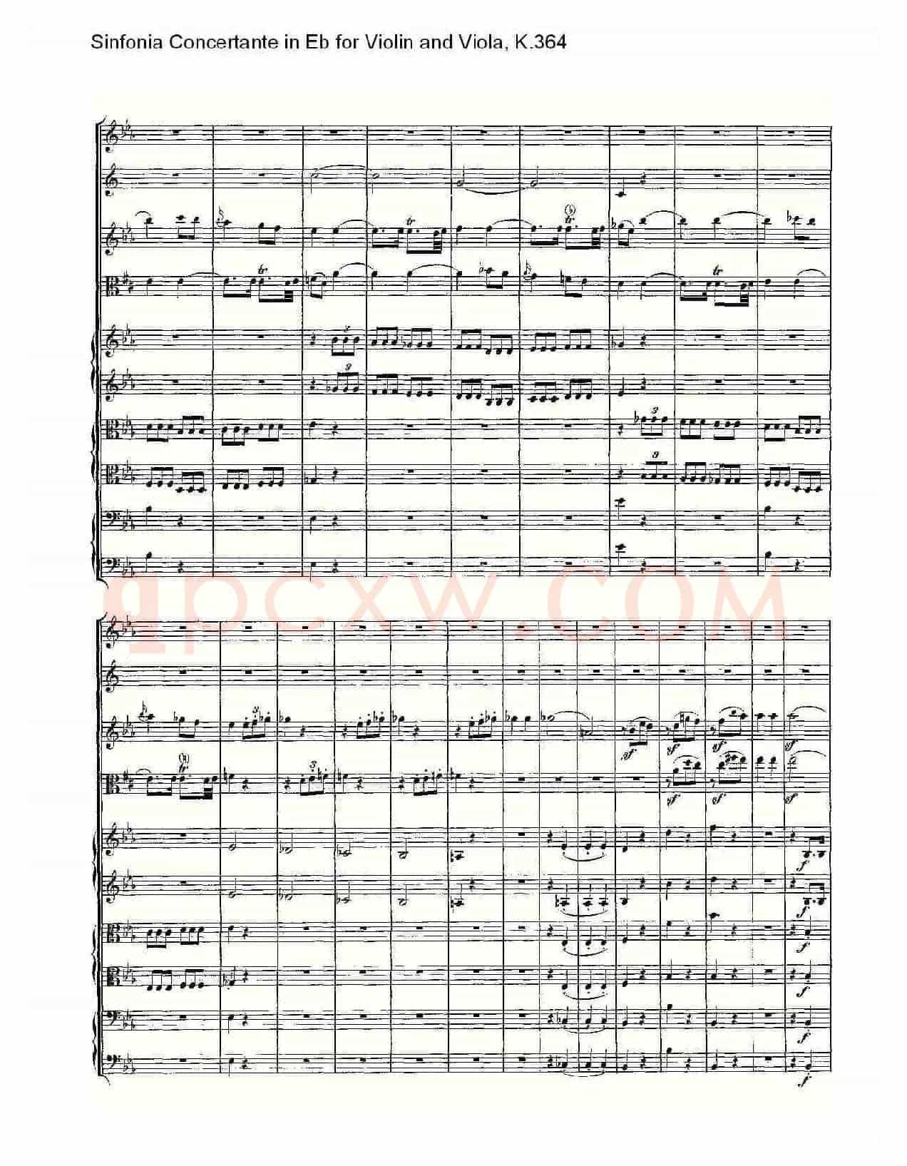 Eb调小提琴与中提琴炫技序曲, K.364(二)