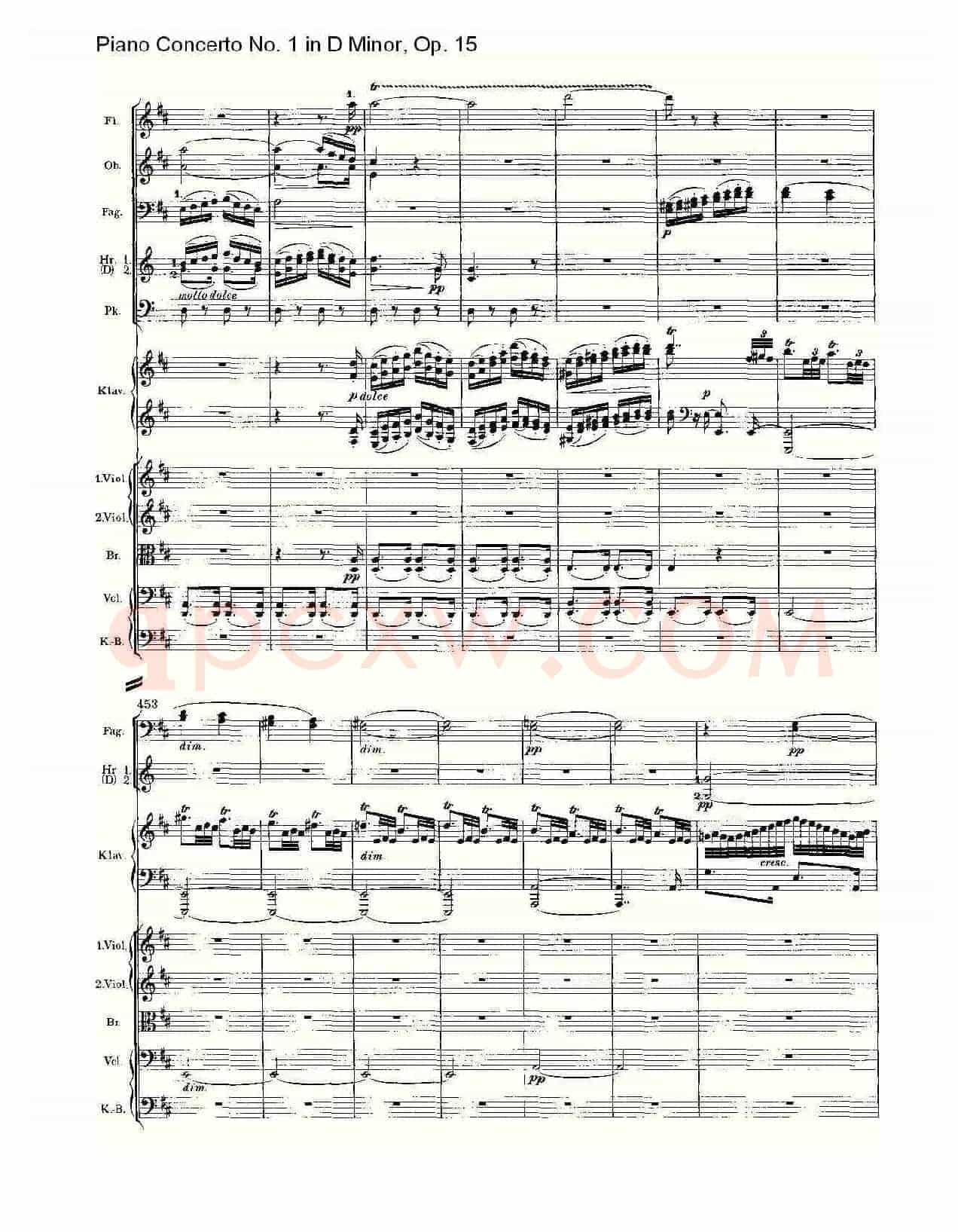 D小调钢琴第一协奏曲, Op.15第三乐章(一)