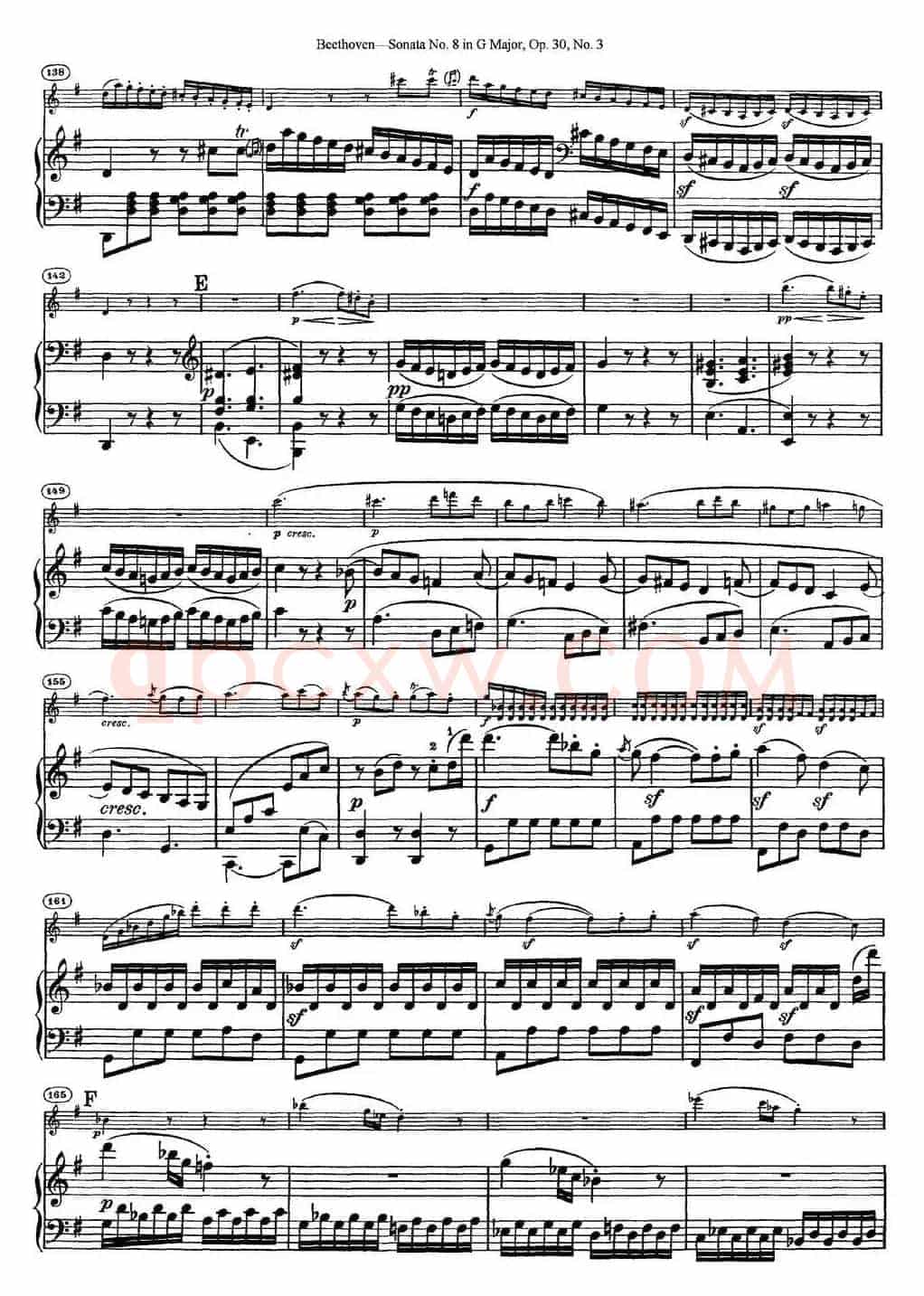 Violin Sonata No.8 in G Major Op.30 No.3（小提琴+钢琴伴奏）