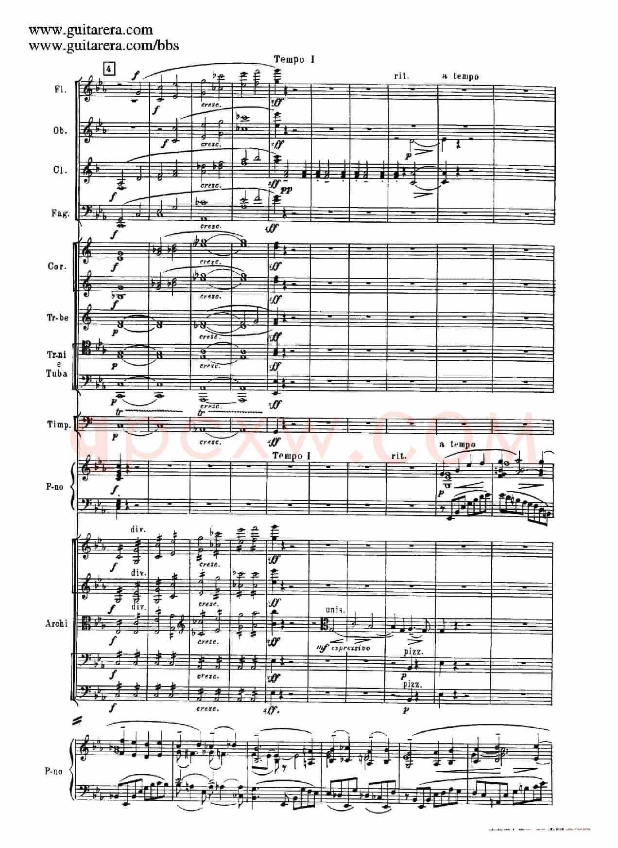 c小调第二钢琴协奏曲 Op.18（第一乐章总谱·P10——18）