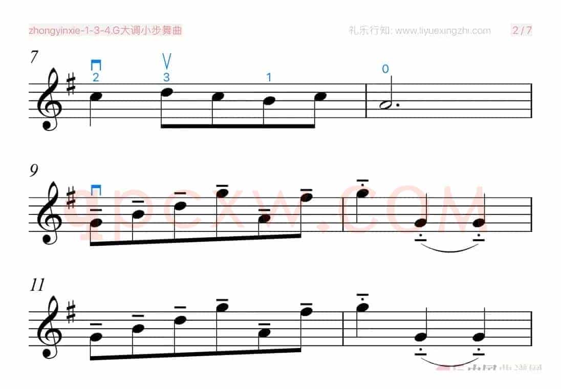 G大调小步舞曲-巴赫 [大字排版]（小提琴）