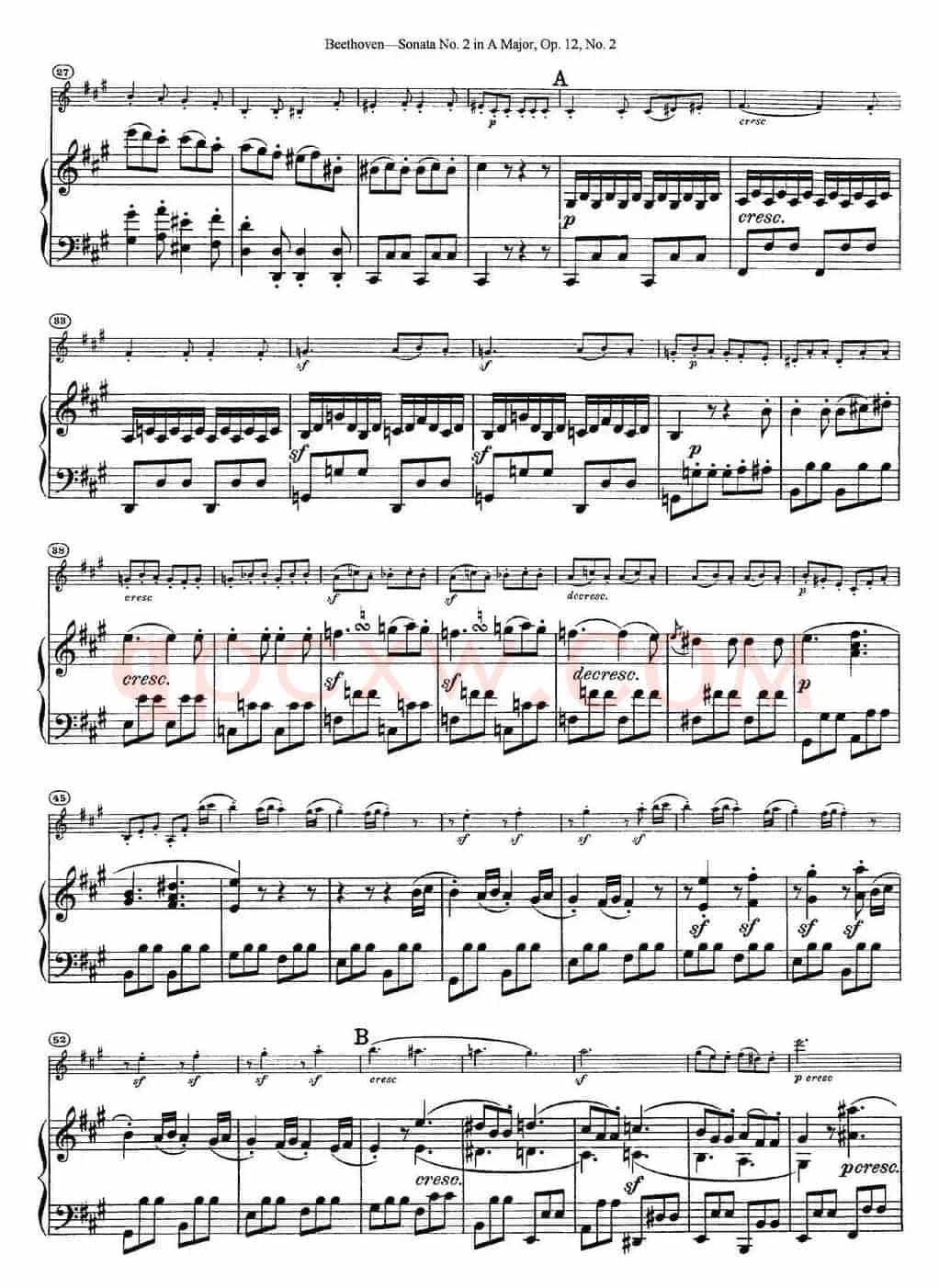 Violin Sonata No.2 in A Major Op.12 No.2（小提琴+钢琴伴奏）
