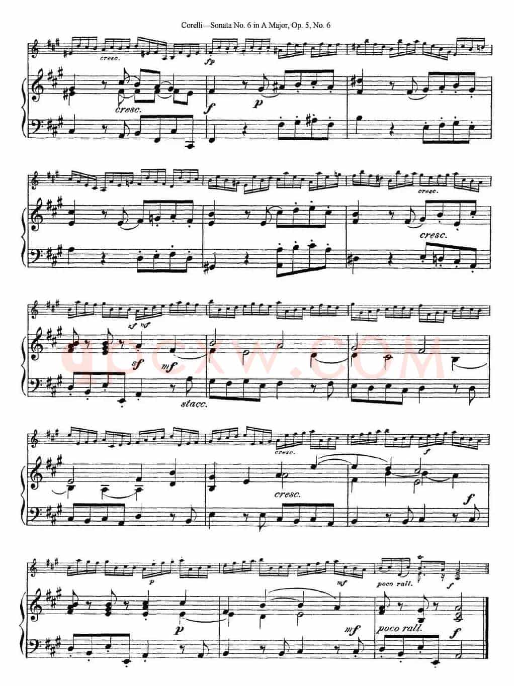 Sonata No.6 in A Major Op.5 No.6（小提琴+钢琴伴奏）